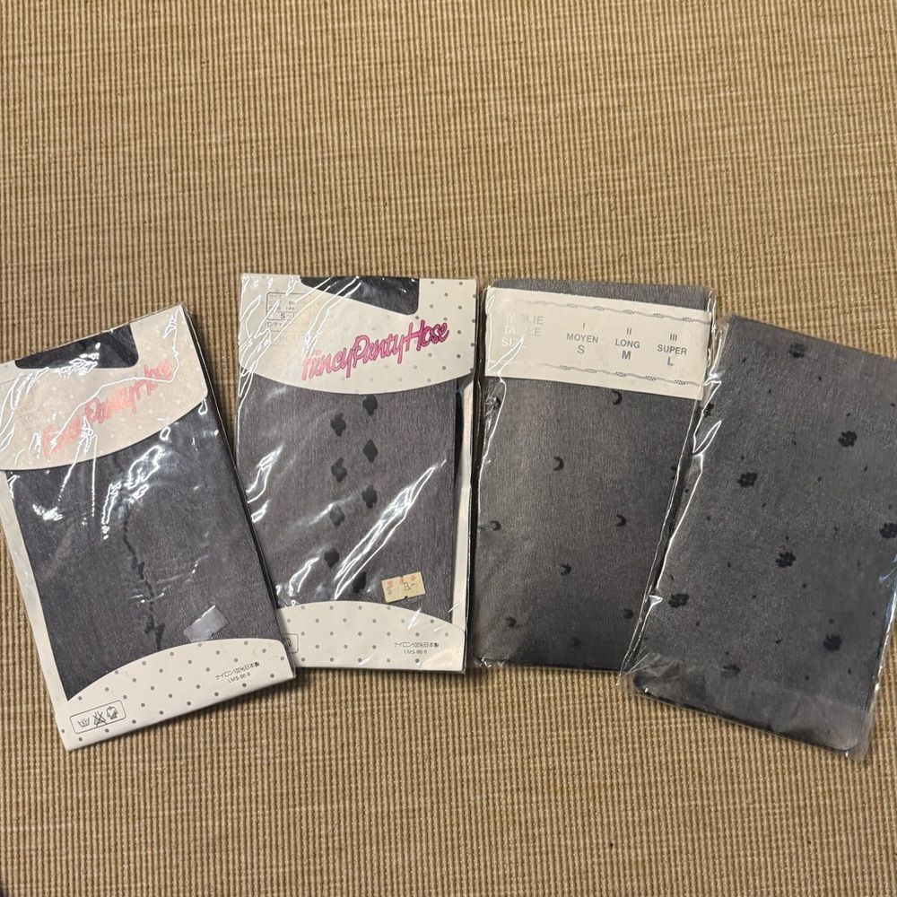 Gray Patterned Tights Set